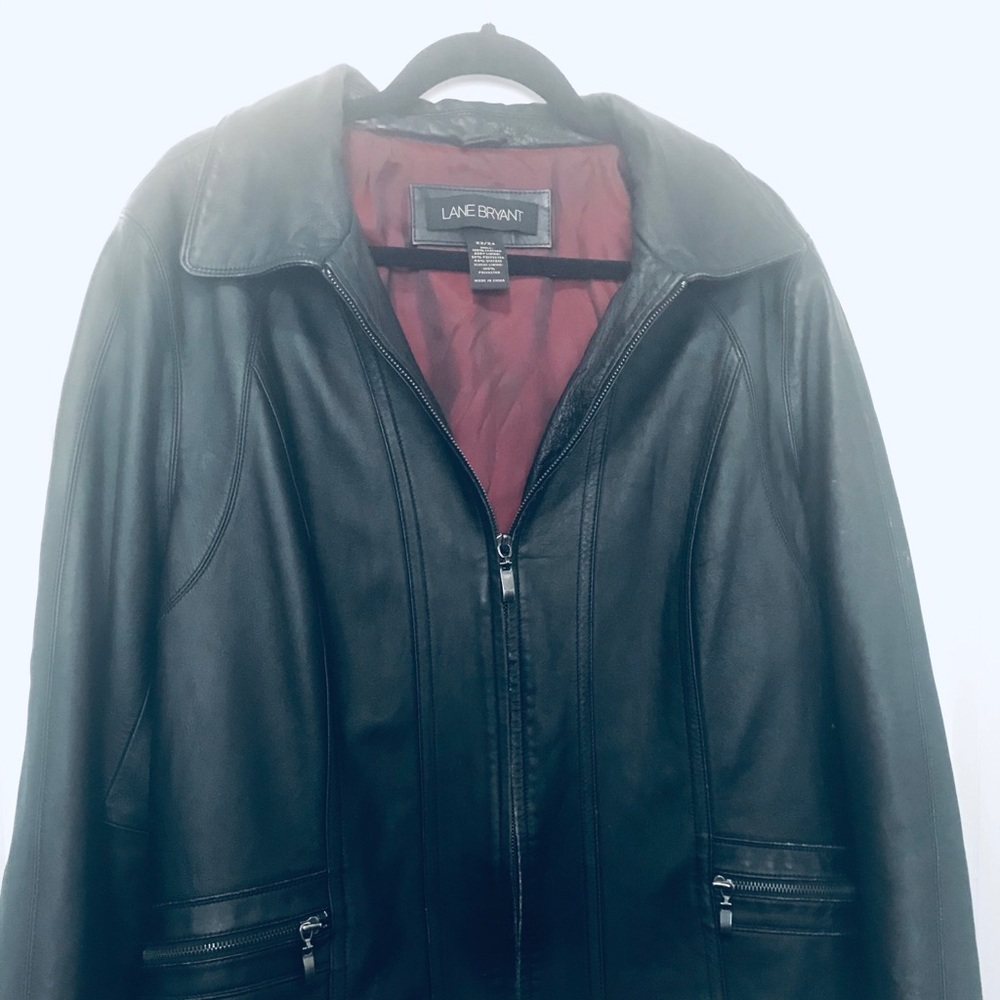 Women’s black leather jacket